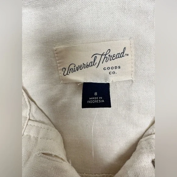 Universal Thread Women's Short Sleeve Linen Boilersuit Casual Jumpsuit Size 8 - Picture 11 of 16